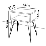 Noptiera Naida, 45x30x59 cm - Negru