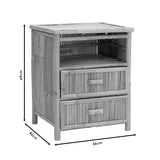 Noptiera Ofra Bamboo, Natur, 56x46x69 cm