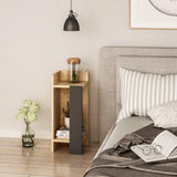 Noptiera stanga Peder, Anthracite, Stejar, 25x60x27 cm