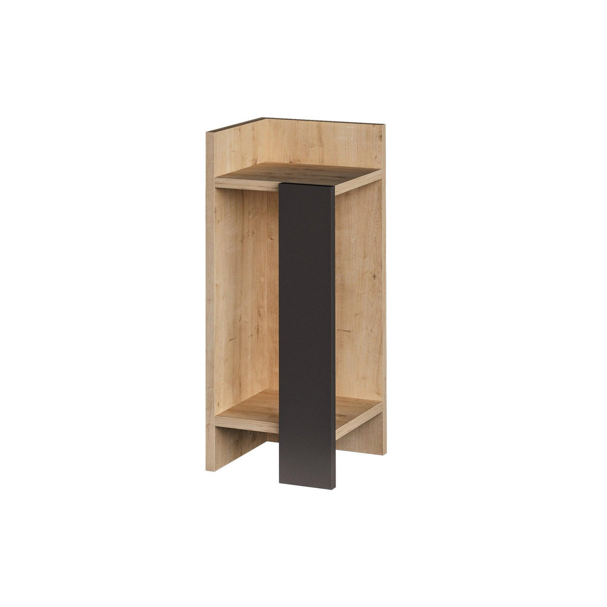 Noptiera stanga Peder, Anthracite, Stejar, 25x60x27 cm