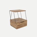 Noptiera Tekoba, Galben - Stejar - Alb - Gri, 42x52x41 cm - Stejar
