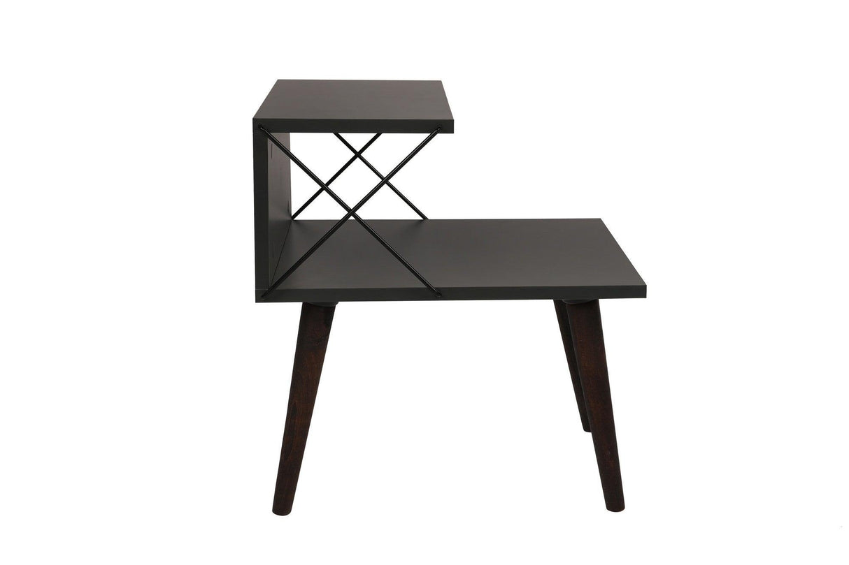 Noptiera Vasi, Alb - Galben - Maro - Gri, 50x55x40 cm - Gri