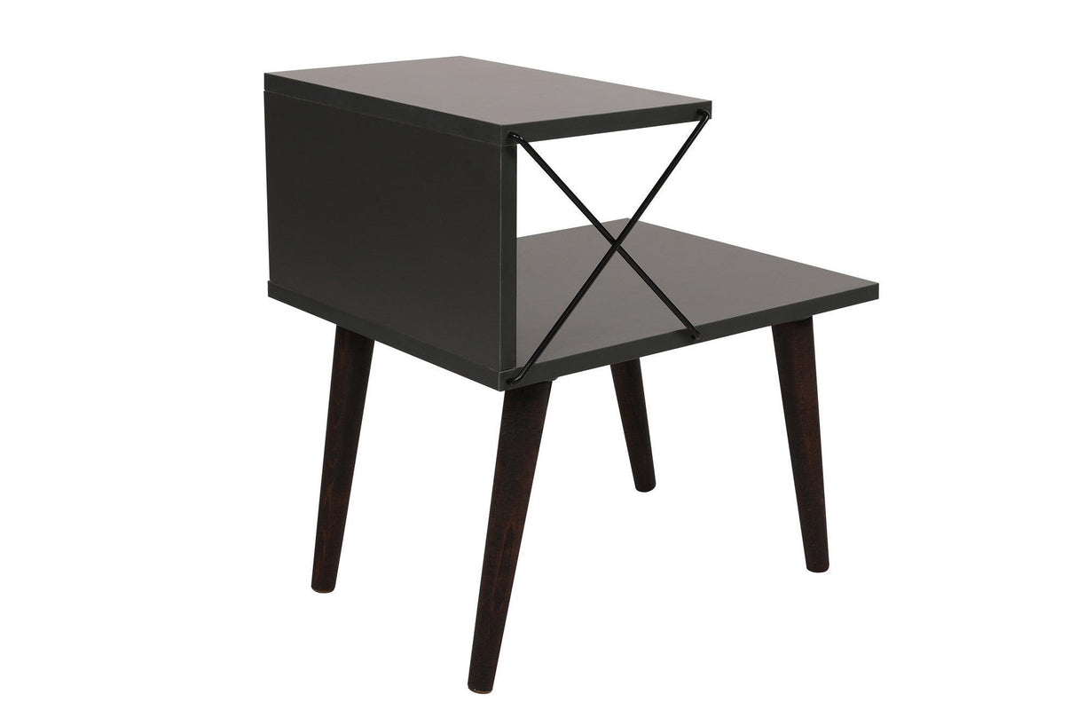 Noptiera Vasi, Alb - Galben - Maro - Gri, 50x55x40 cm - Gri