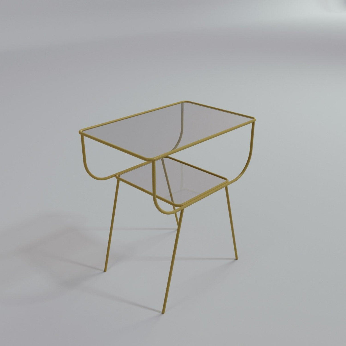 Noptiera William cu Geam si cadru Metal, Aur, 45x50x30 cm
