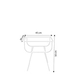 Noptiera William cu Geam si cadru Metal, Aur, 45x50x30 cm