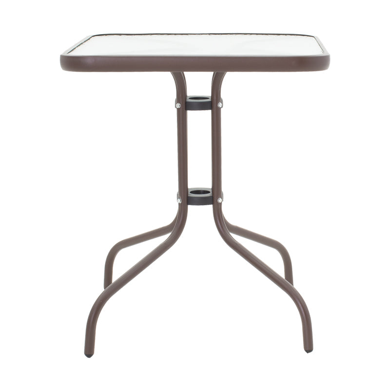 Obbi-Watson set de 3 mese de sufragerie maro din metal-pe ratan, 60x60x70 cm