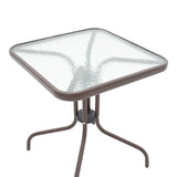 Obbi-Watson set de 3 mese de sufragerie maro din metal-pe ratan, 60x60x70 cm