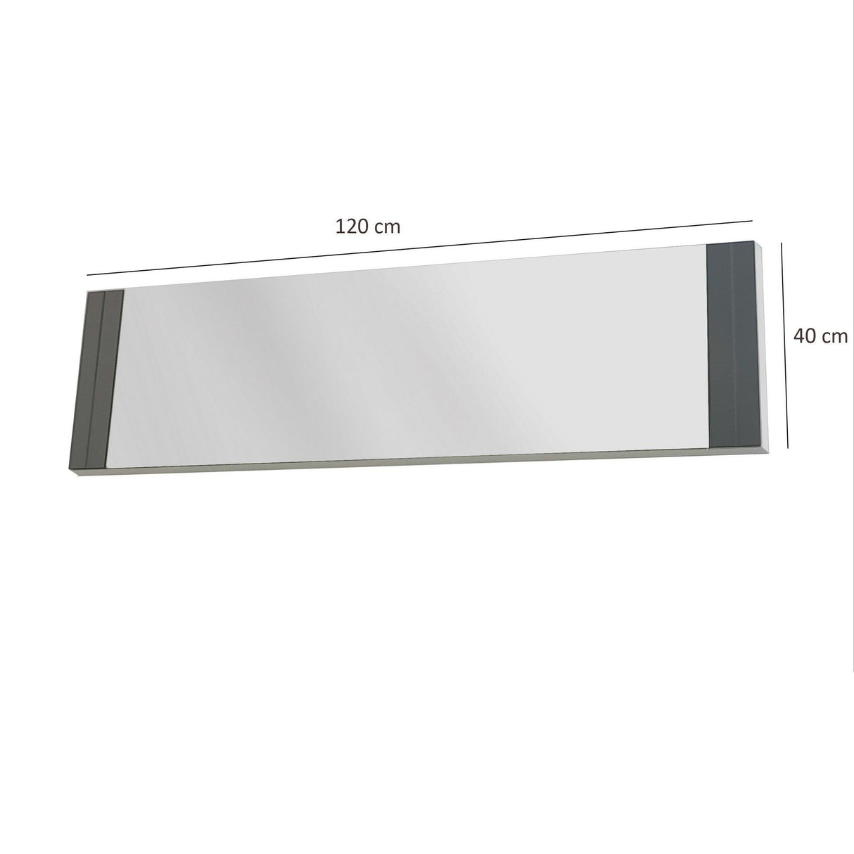 Oglindă A351, Alb, 40x120 cm