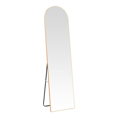 Oglinda aluminiu Plaza, Aluminiu, Auriu - Negru, 50x28x160 cm