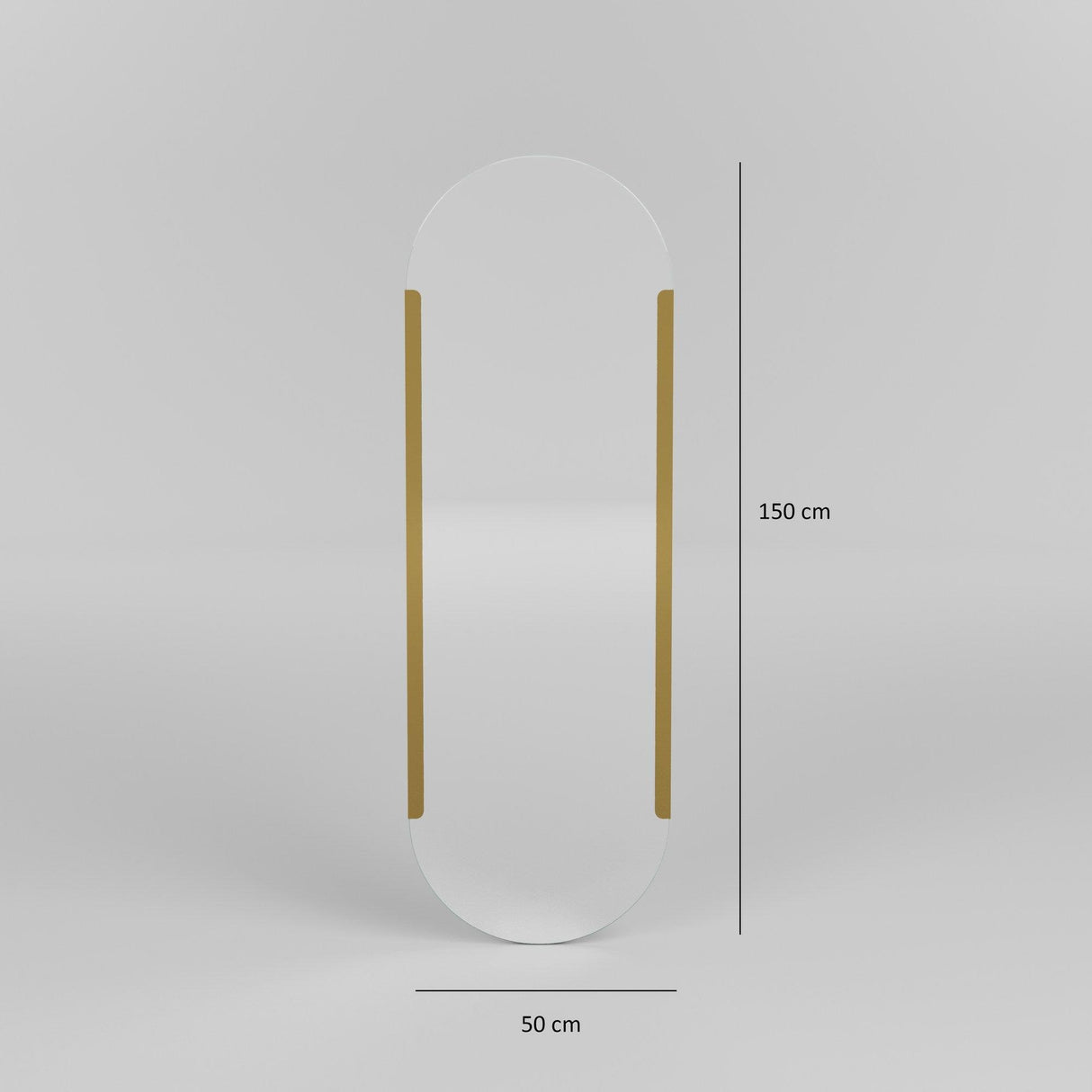 Oglindă Caprice - Gold, Aur, 150x50 cm