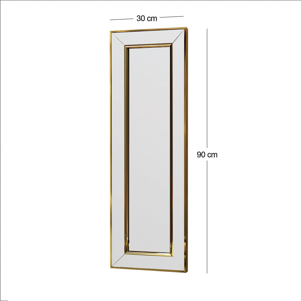 Oglindă Carlos - Gold, Aur, 90x30 cm
