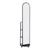 Oglinda pe role cu rafturi Espero, Alb - Negru, 34x170 cm - 384-000013