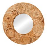 Oglinda de perete (lemn de bananier) Klare Boho, Natural, 80x80 cm