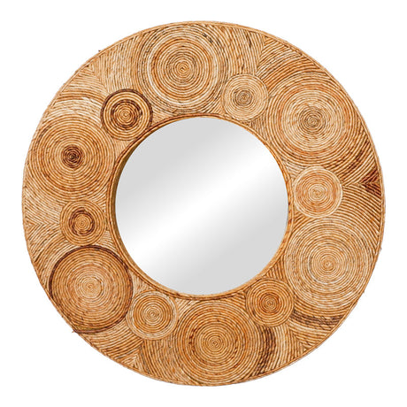 Oglinda de perete (lemn de bananier) Klare Boho, Natural, 80x80 cm
