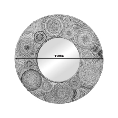 Oglinda de perete (lemn de bananier) Klare Boho, Natural, 80x80 cm