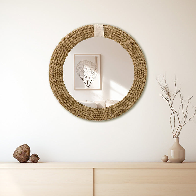 Oglinda de perete Rope, Natural, 60x60 cm, imagine suplimentara