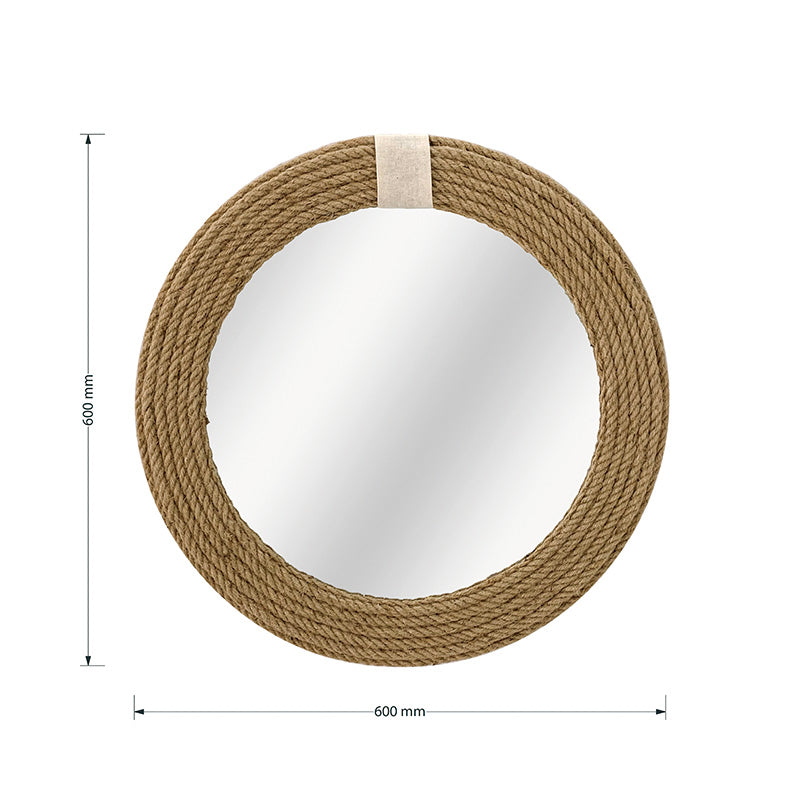 Oglinda de perete Rope, Natural, 60x60 cm
