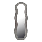 Oglinda decorativa Glinde, Catifea, 90x150 cm - Gri