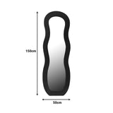 Oglinda decorativa Glinde, Catifea, 90x150 cm - Negru