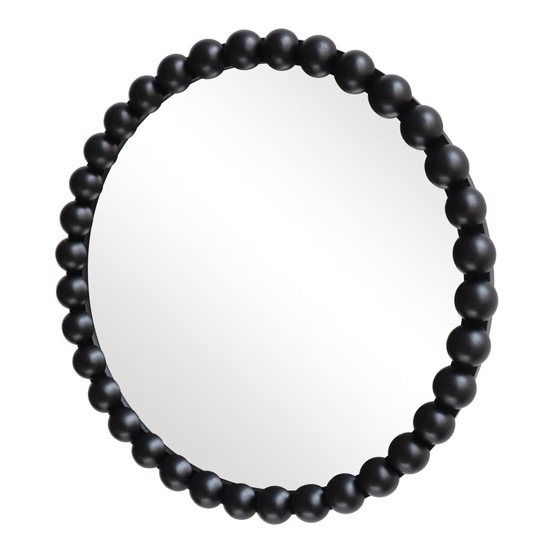 Oglinda decorativa, Lemn, Natural - Negru, 60 cm, 60x5x60 cm - Negru