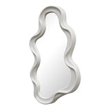 Oglinda decorativa Liquid cu rama, alba, 26x39 cm