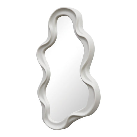 Oglinda decorativa Liquid cu rama, alba, 26x39 cm