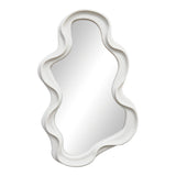 Oglinda decorativa Liquid cu rama, alba, 26x39 cm