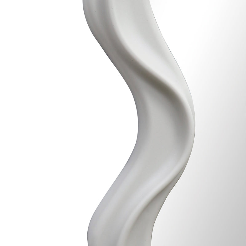 Oglinda decorativa Liquid cu rama, alba, 26x39 cm