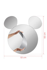 Oglinda decorativa Mickey Mirrorland, roz - alb - galben, 53x50 cm - Alb