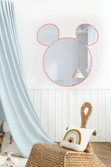 Oglinda decorativa Mickey Mirrorland, roz - alb - galben, 53x50 cm - Pink