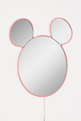 Oglinda decorativa Mickey Mirrorland, roz - alb - galben, 53x50 cm - Pink