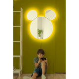Oglinda decorativa Mickey Mirrorland, roz - alb - galben, 53x50 cm - Yellow