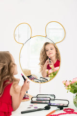 Oglinda decorativa Mickey Mirrorland, roz - alb - galben, 53x50 cm - Yellow