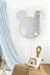 Oglinda decorativa Mickey Mirrorland, roz - alb - galben, 53x50 cm - Yellow