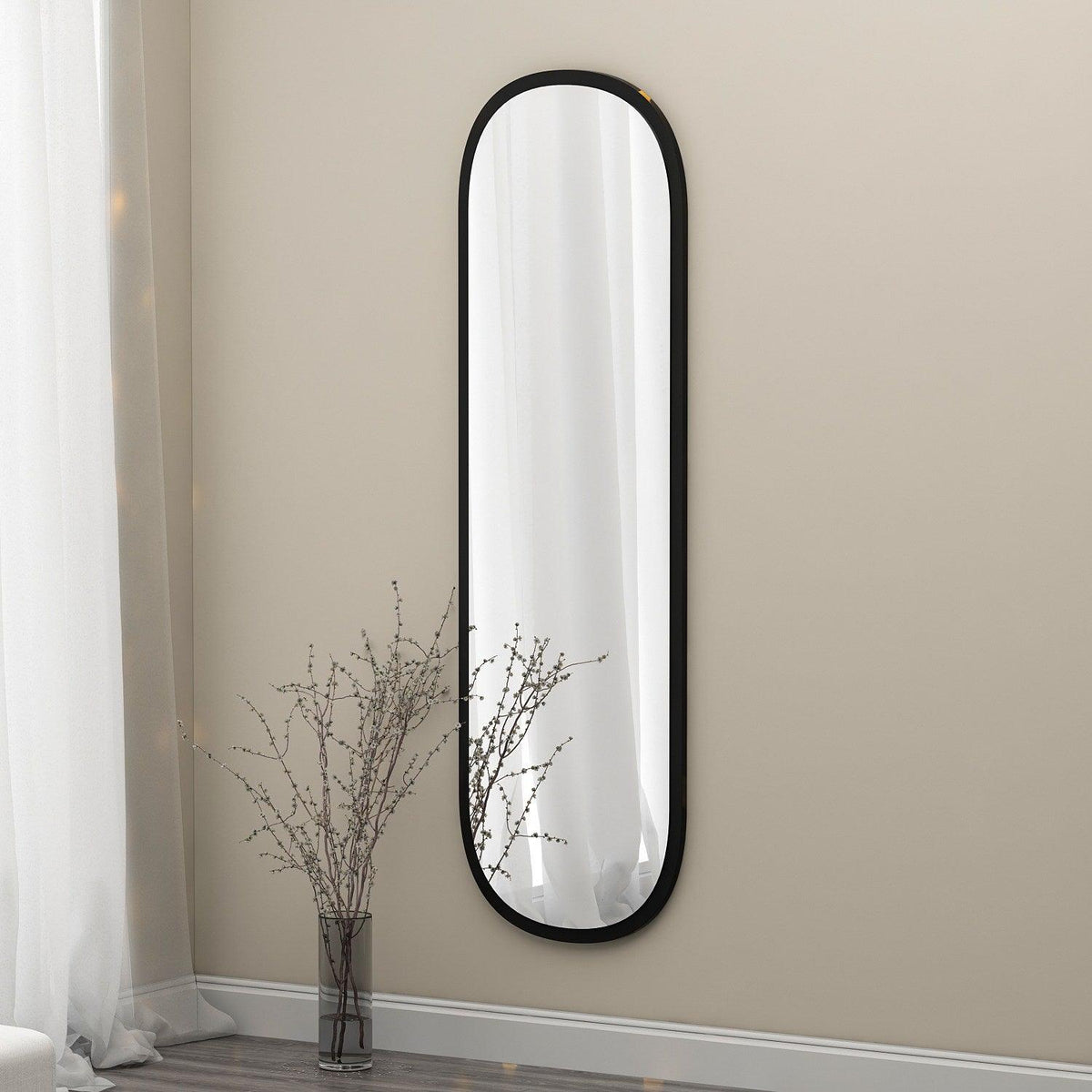 Oglinda Mare Oglindă Magnum - Black, Negru, 2x120x40 cm