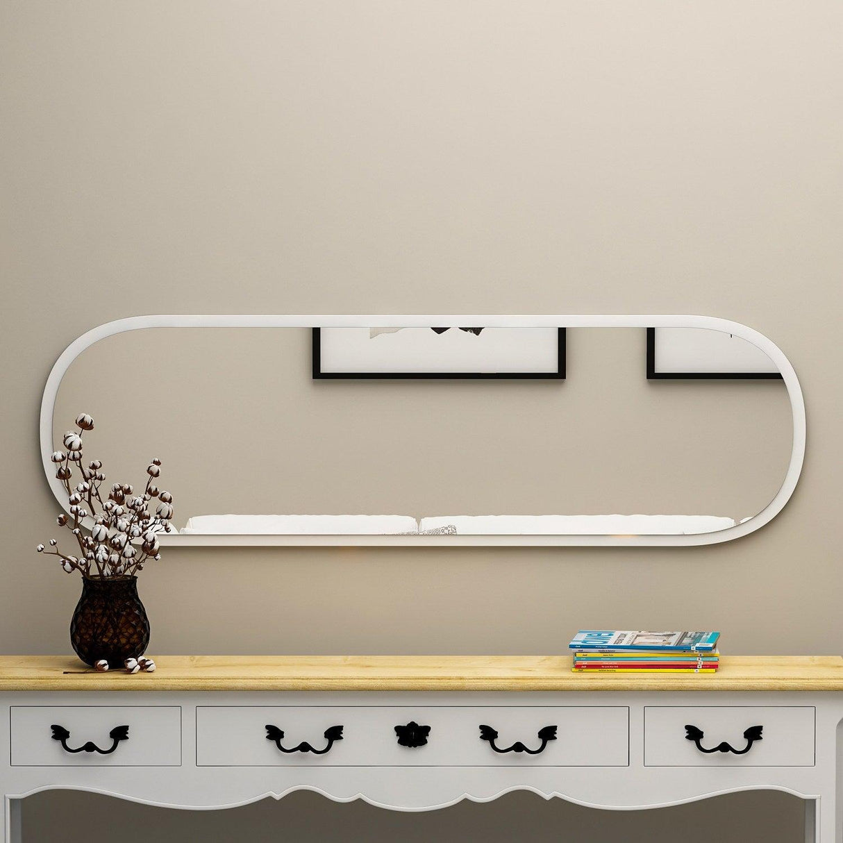 Oglindă Magnum - White, Alb, 120x40 cm