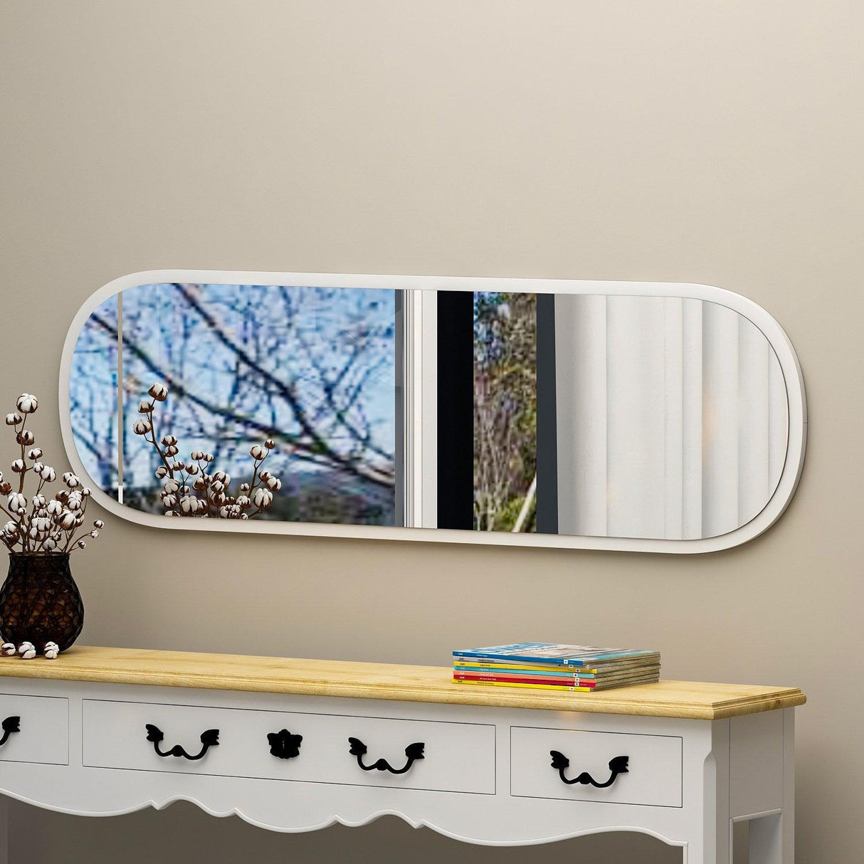 Oglindă Magnum - White, Alb, 120x40 cm