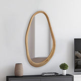 Oglinda ovala Baloa, MDF, 44x80 cm - Natur