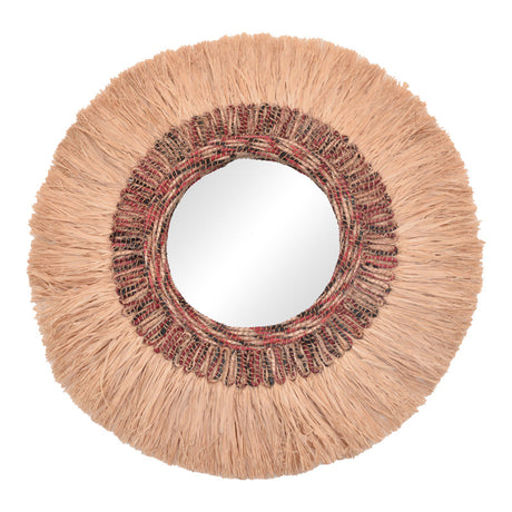 Oglinda Paranome din sisal si abaca, Natural, 115x115 cm