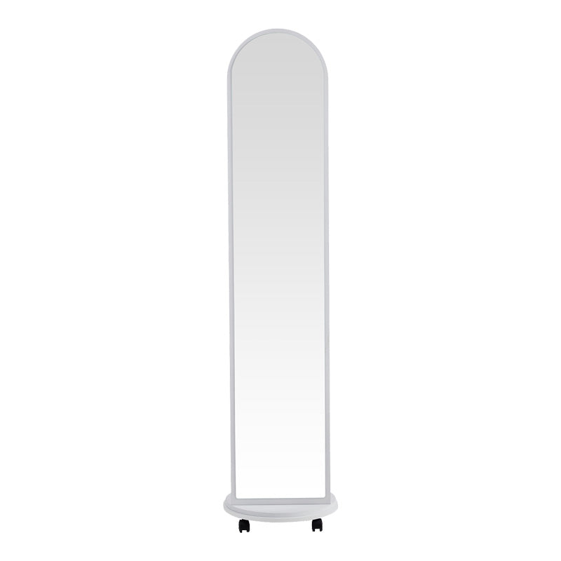 Oglinda pe role cu rafturi Espero, Alb - Negru, 34x170 cm - Alb
