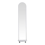 Oglinda pe role cu rafturi Espero, Alb - Negru, 34x170 cm - Alb
