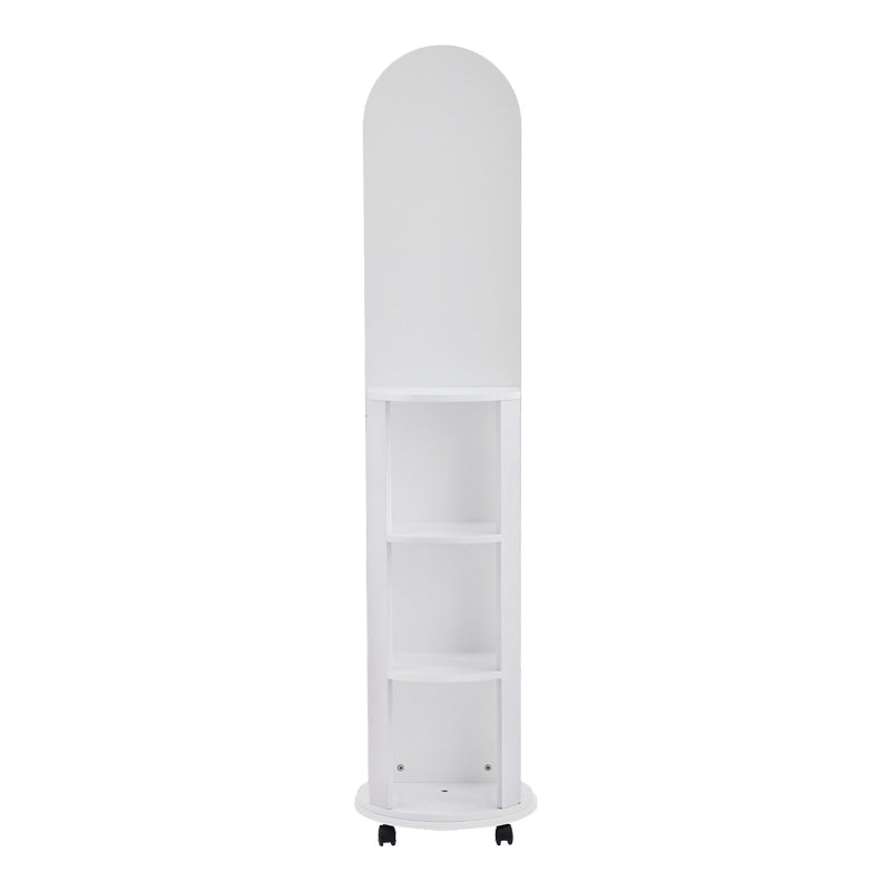 Oglinda pe role cu rafturi Espero, Alb - Negru, 34x170 cm - Alb