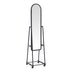 Oglinda pe roti cu raft Lomna, Alb - Negru, metal/, 38x37x160 cm