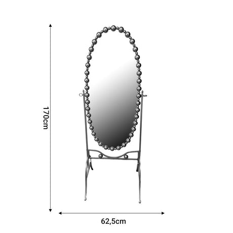 Oglinda Present negru metalic, 63x50x171 cm