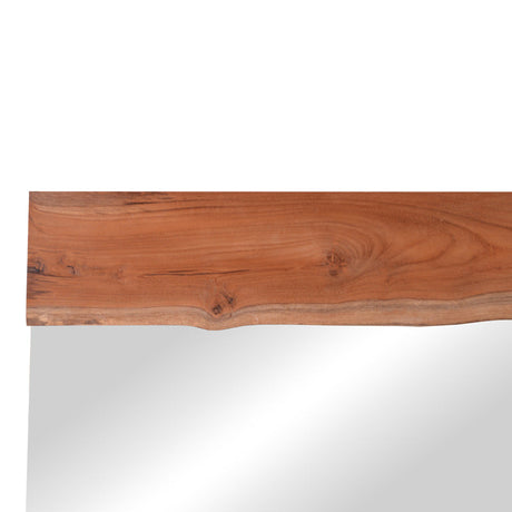 Oglinda Riverine lemn de tec, Natural, 120x80 cm