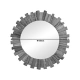 Oglinda Rounder lemn de tec, Natural, 100x100 cm