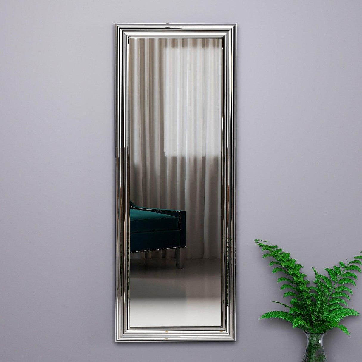 Oglindă Smooth - Silver, Argint, 105x40 cm