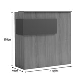 Receptie Optima cu LED, 110x40x110 cm - Sonoma-White Marble