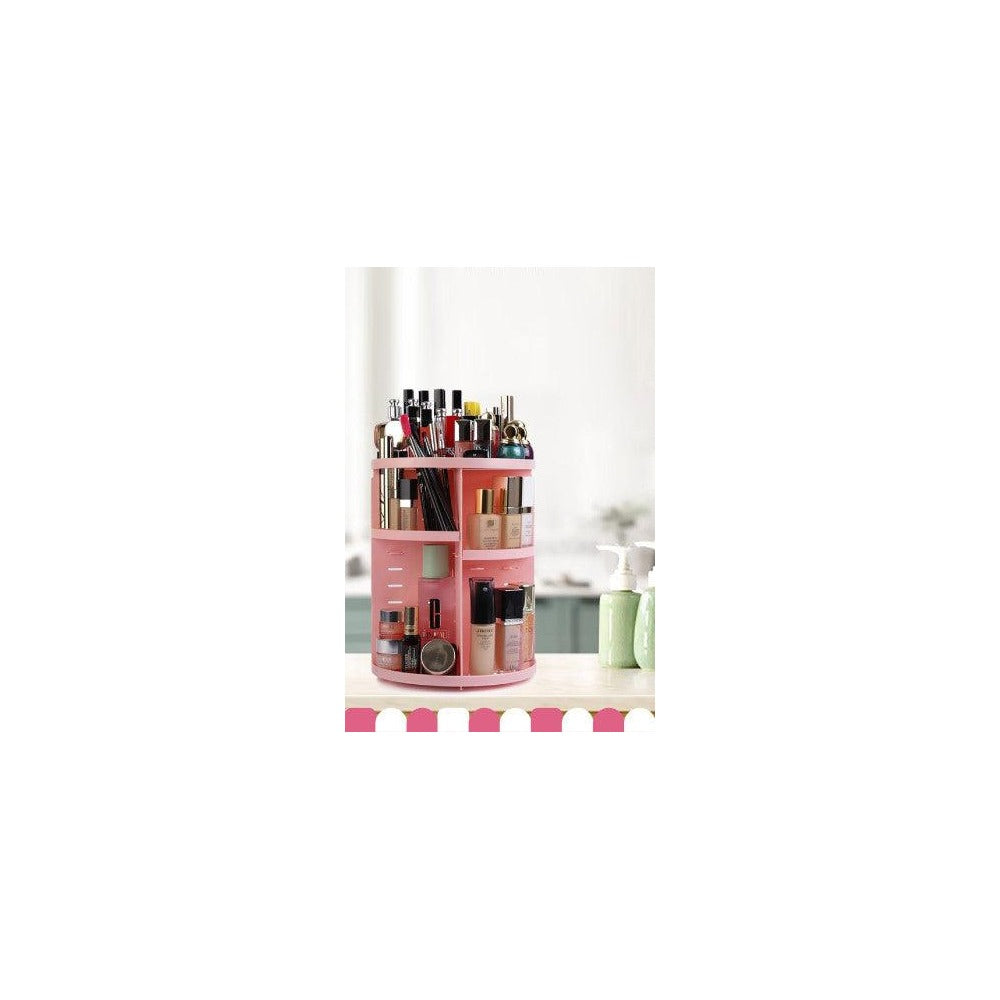 Organizator de machiaj Bino, Negru, 23x31x23 cm - Roz