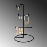 Organizator stand de bijuterii TK-003-B Jewellery Stand Organizer, Negru, 15x27x15 cm
